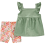 Carter's Baby Girl 2 Piece Outfit - Green Safari 3M