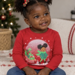 Baby Girl Christmas Shirt - Sleigh 12-18M