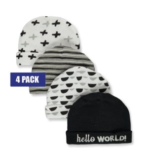 4 Pack Hats Set - Black