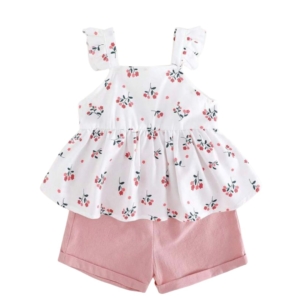 Baby Girl 2 Piece Outfit - White & Pink 12-18M