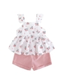 Baby Girl 2 Piece Outfit - White & Pink 12-18M
