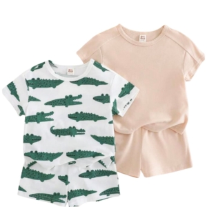 Baby Boy 4 Piece Set - Brown Aligator - 6-9M