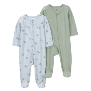 Carter's 2 Pack Sleepers - Green & Blue  Duck - New Born