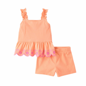 Baby Girl 2 Piece Outfit - Peach Crotchet 18-24M