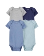Carter's 4 Pack Baby Boy Onesies - Blue & Grey - 9M