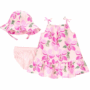 Carter’s Baby Girl Pink Floral Dress and Bucket Hat Set 3M, 6M, 9M, 12M - 12M