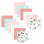 Hudson Baby 12 Pack Washcloths - Pink & Teal