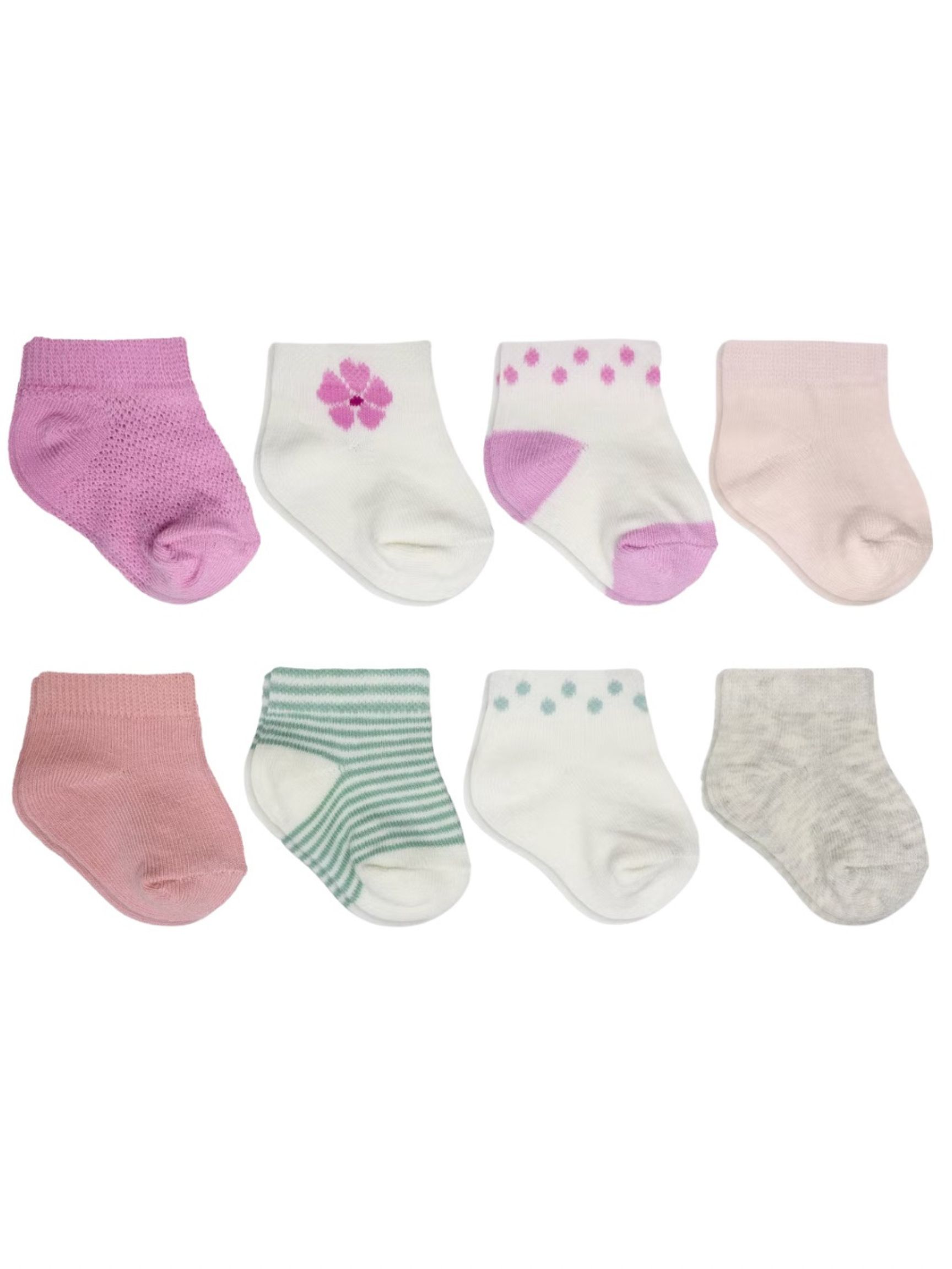 Carters 8 pack socks - 0-3M Flower