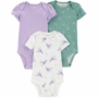 Carter's 3 Pack Baby Girl Onesies - White & Green - New Born