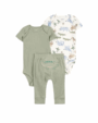 Carter's 3 Piece Onesie and Pants Set - Green Dino - 3M