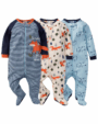 Gerber Baby Boy 3 Pack Sleepers - Fox - 0-3M