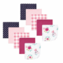 Hudson Baby 10 Pack Washcloths - Pink Butterfly