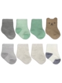 Carters 8 pack socks - 0-3M Solid & Stripes
