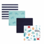 Hudson Baby 4 Pack Receiving Blankets - Blue Ocean