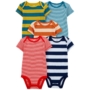 Carter's 5 Pack Baby Boy Onesies - Striped 6-9M & 9-12M - 6-9M
