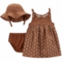 Carter’s Baby Girl Brown Dress and Bucket Hat Set 6M & 9M - 9M