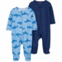 Carter's Baby Boy 2 Pack Sleepers - Whale - New Born & 3M - 3M