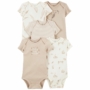 Carter's 5 Pack Baby Girl/Boy Onesies - Nude 3M