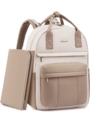 Puffer Backpack Diaper Bag - Cream and Brown