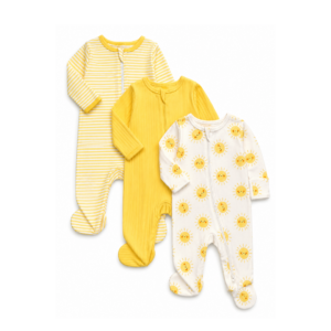 3 Pack Sleepers - Yellow New Born