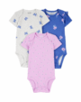 Carter's 3 Pack Baby Girl Onesies - 'Butterfly' - 12M