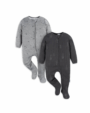 Gerber Baby Boy 2 Pack Sleepers - Grey - 3-6M