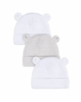 Gerber 3 Pack Hats- White - 0-6M